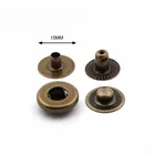 Black Button Buttons Brass Buttons Anti Rust Nickel Free 15 Mm Black Color Brass Spring Fastener Snap Button For Garment