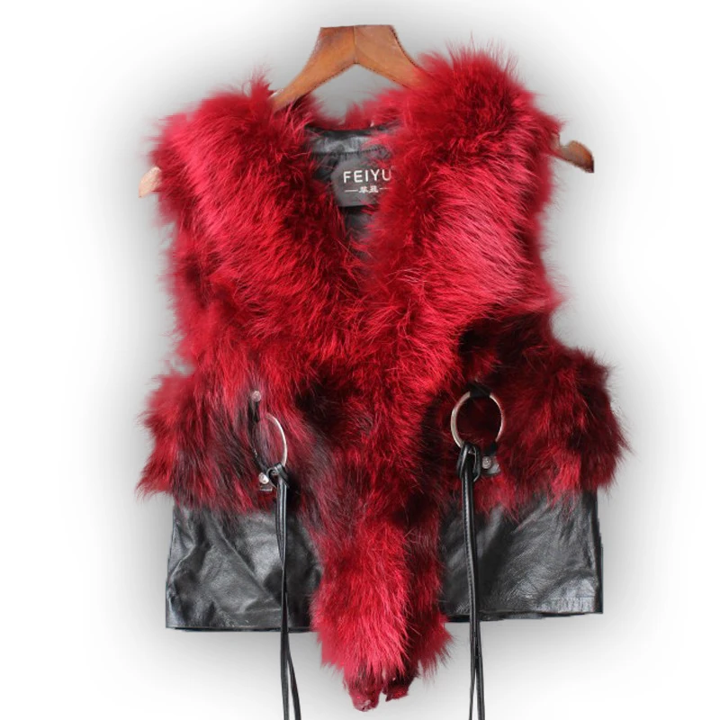 red fur vest