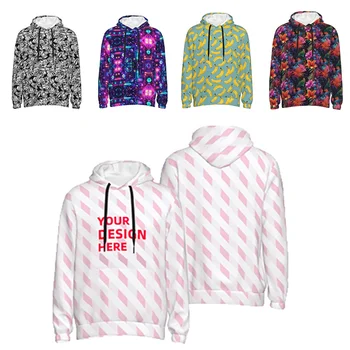 Custom High Quality Sublimation OEM 100% Polyester Wholesale Blank Printed Winter Loose Long Sleeved Coat Men's Sports Hoodies