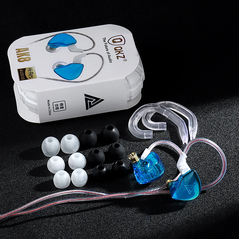 QKZ AK8 In-Ear HIFI Headset Mobile Game Live Wire Control with Microphone Heavy Woofer Headphones