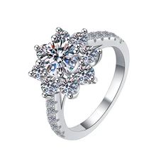 Factory wholesale fine jewelry fashion GRA 1CT Moissanite diamond 925 sterling silver ring