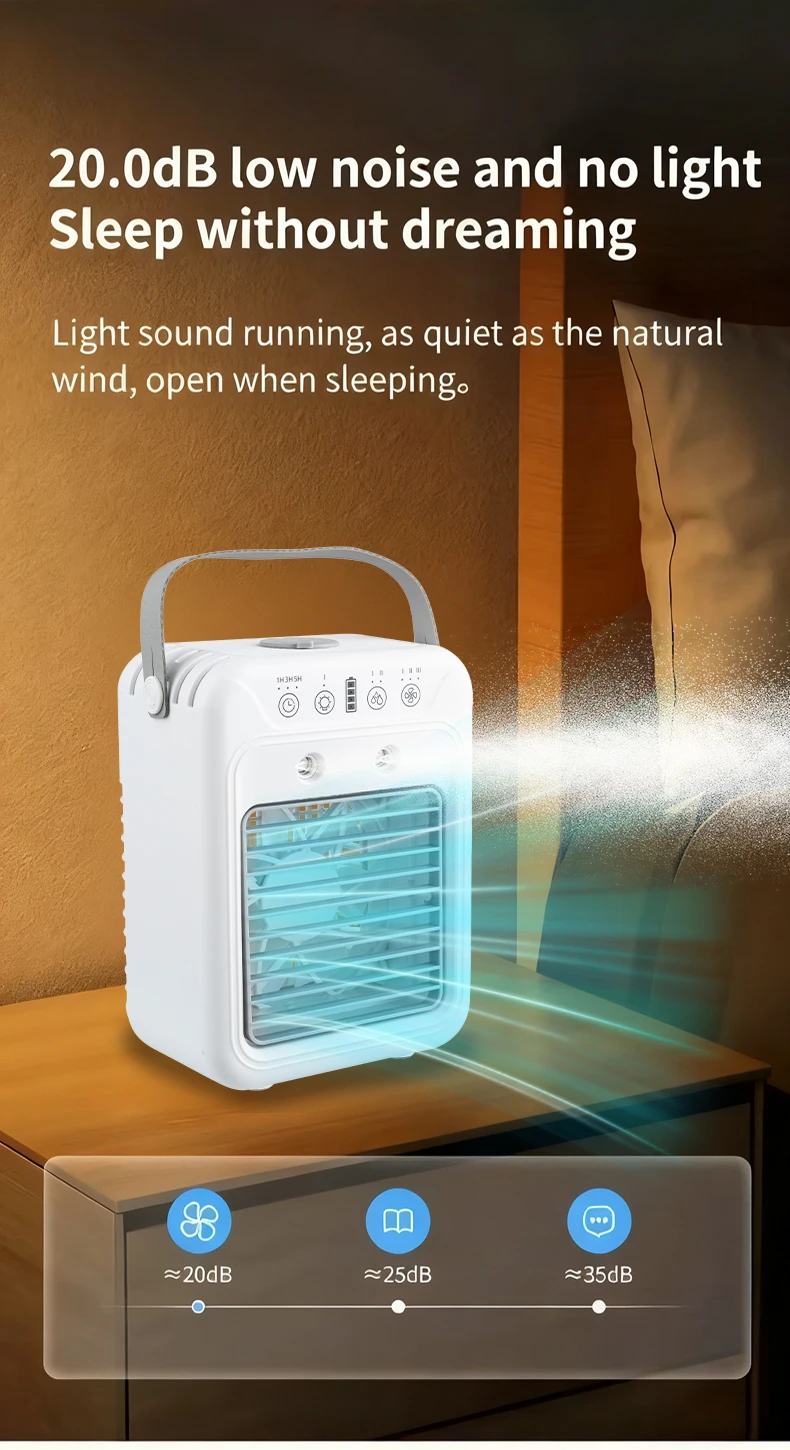 Usb Rechargeable Air Conditioner, Portable, Battery, Plastic - detail 10