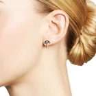 Beautiful Earrings Milskye Beautiful S925 Silver Multicolored Zirconia Jewelry 18k Gold Plated Mushroom Stud Earrings