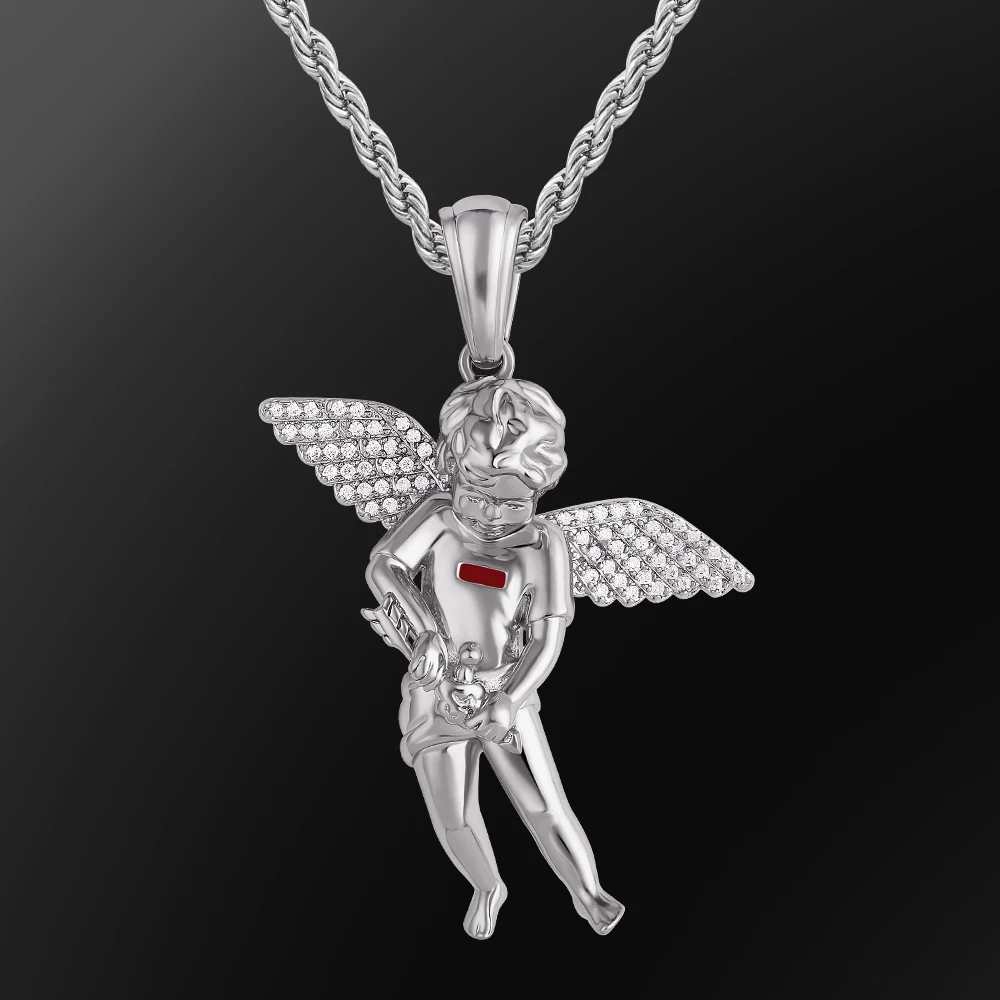 Krkc Iced Out Mini Angel Baby Necklace 