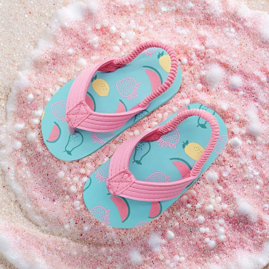 New arrival kids slides slippers cute designs girls beach flip flops