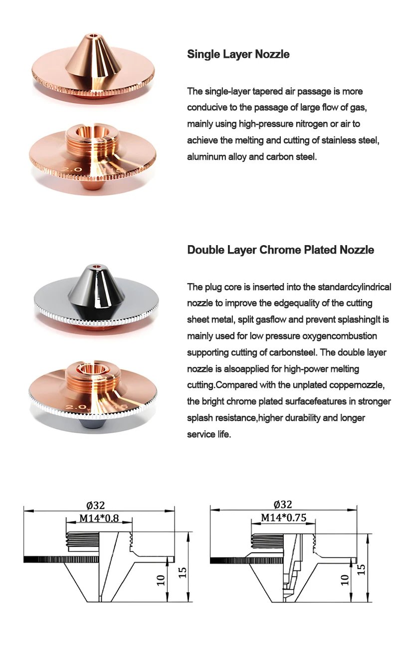 LRTN03/04 Professional Design High Performance M14 D32 H15 Exquisite Structure New Condition for Raytools Fiber Laser Cutting No