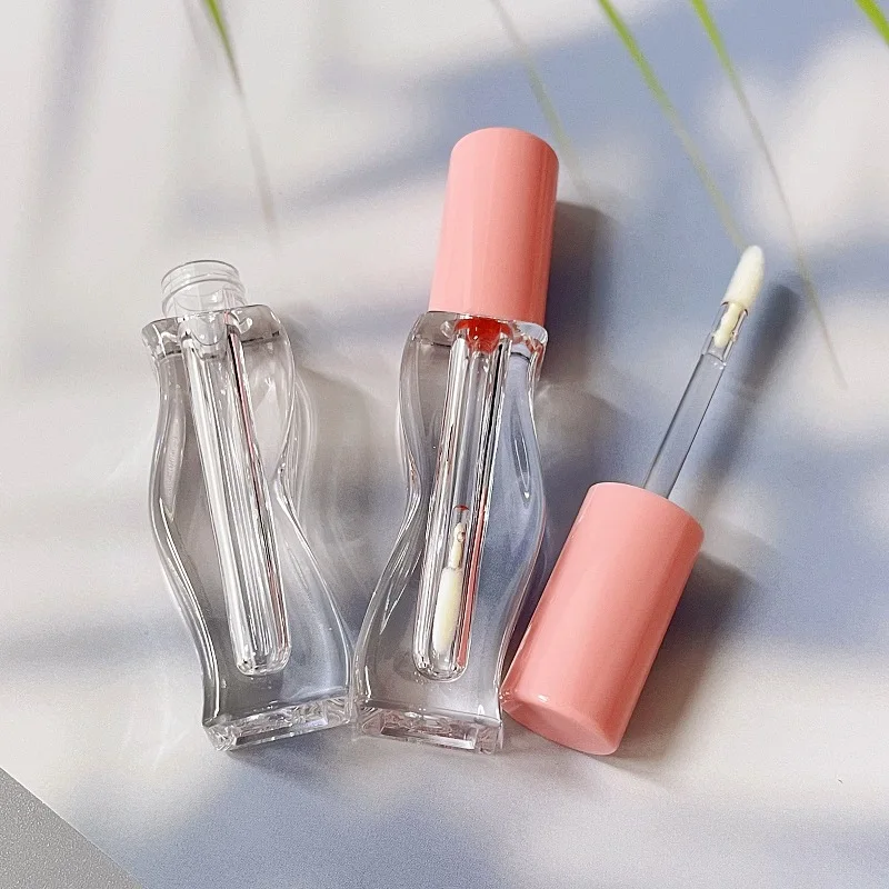 product 3ml hot sale wavy lip balm tube clear thick walled plastic bottle irregularly shaped lip gloss tube-29