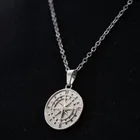Pendant Necklace Compass Hip Hop Pendant Stainless Steel Fashion Necklace Oval Pendant Shaped Chain