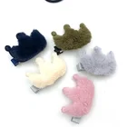 Heart Clips Sweet Heart Hair Pin 2021 Autumn And Winter Love Heart Hair Grip Customised Fuzzy Crown Hair Clips