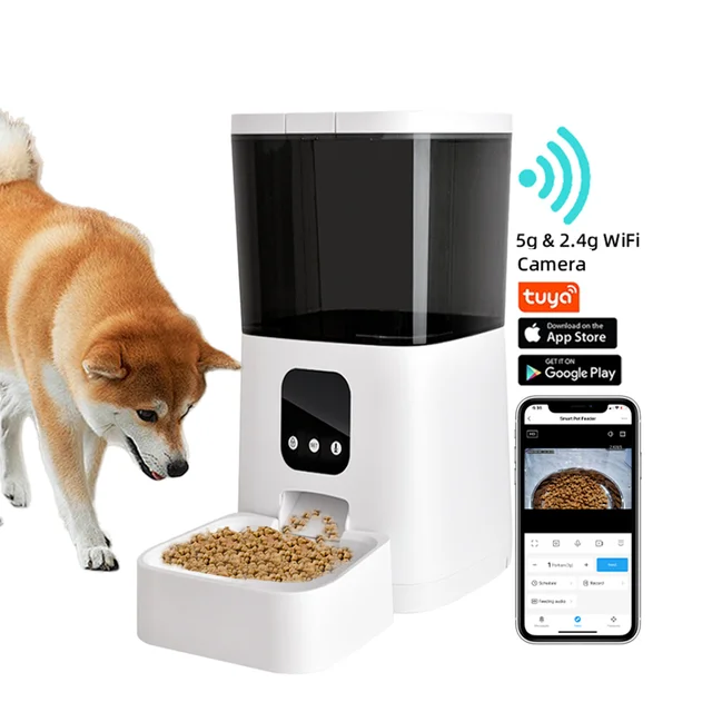 Pet  Product Supplier High Quality 6 L Capacity Automatic Cat Dog Food Dispenser Wifi App Control Smart Pet Feeder