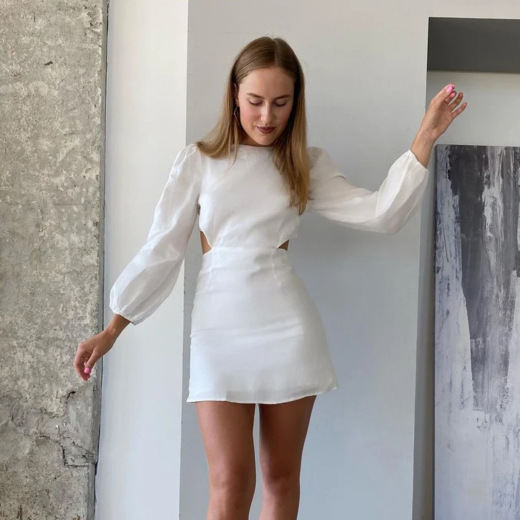 Fabricantes De Ropa Femenina,Ropa De Calle Blanca,Rosa,Espalda  Descubierta,Corte Sexy,Vestidos De Manga Larga - Buy Otoño De 2021 Mujeres  Ropa Elbise Verde Manga Larga Mini Vestido,Alta Calidad Púrpura Vestido De  Manga De Soplo