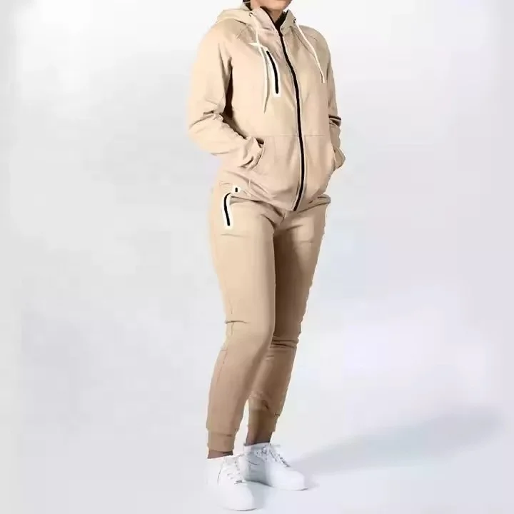 Tracksuit Mens with Zipper Pockets Full Zip Hoodie Sweatsuit 2 Pieces Running Jogging Sports Casual Sweat Suits