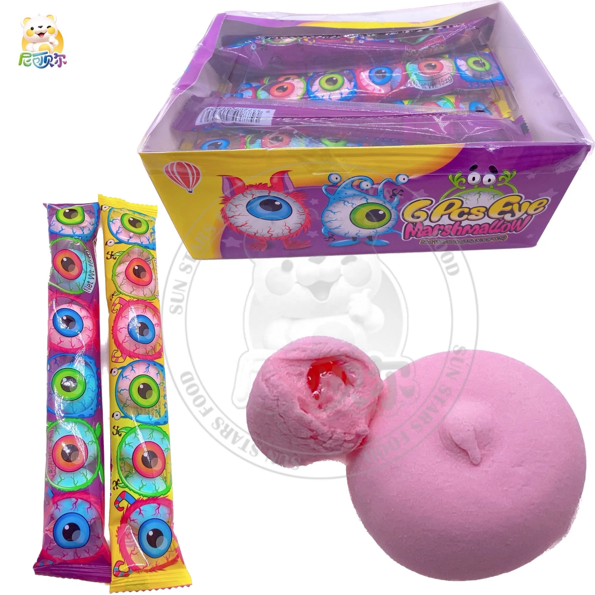 Halloween Candy Six Eye Puffs Filled With Marshmallows Eyes Marshmallow Buy Gummy Filled