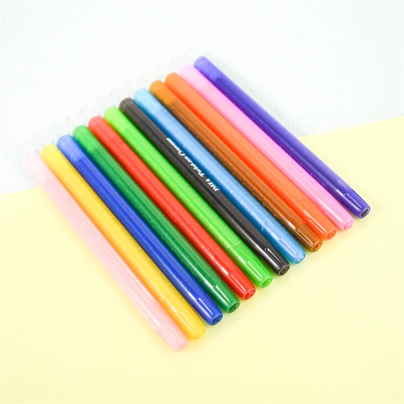 12 Colors Custom Wholesale Soft Silky Washable Crayon Plastic Pencils Set Manufacturer Supplies Plastic Crayon