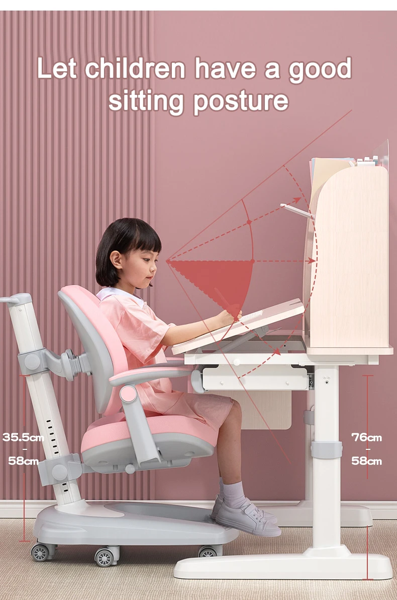 Wholesale Ergonomic Home Children Student Height Adjustable Desk Chair