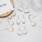 Earrings Drop Europe America Simple Metal Earrings Hollow Out Water Drop Round Pendant Earrings