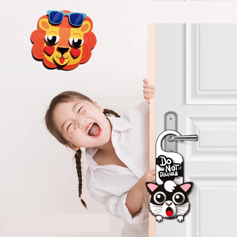 New hot DIY kids paper door hanging decor animals halloween christmas diy educational toys