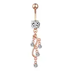 S Jewelry S Shaped Zircon Belly Button Rings Surgical Stainless Steel Piercing Jewelry