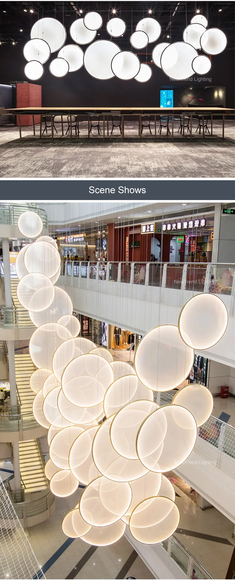 CPL-316 Custom Indoor Decoration Hanging Light Villa Hall Hotel Lobby Mall Gallery LED Chandelier Light factory