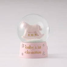 Personalized Customization Resin Crafts Music Snowball Snow Globe Custom Snow Globes Baby first Birthday Souvenir Water Globe