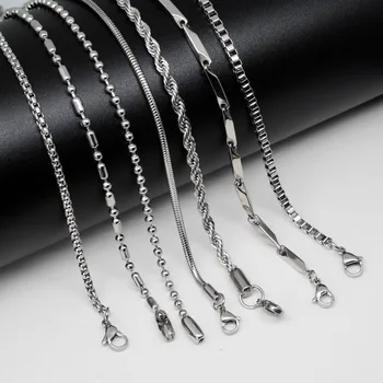 Wholesale custom silver stainless steel necklace cuban link chain /necklace chains for jewelry making