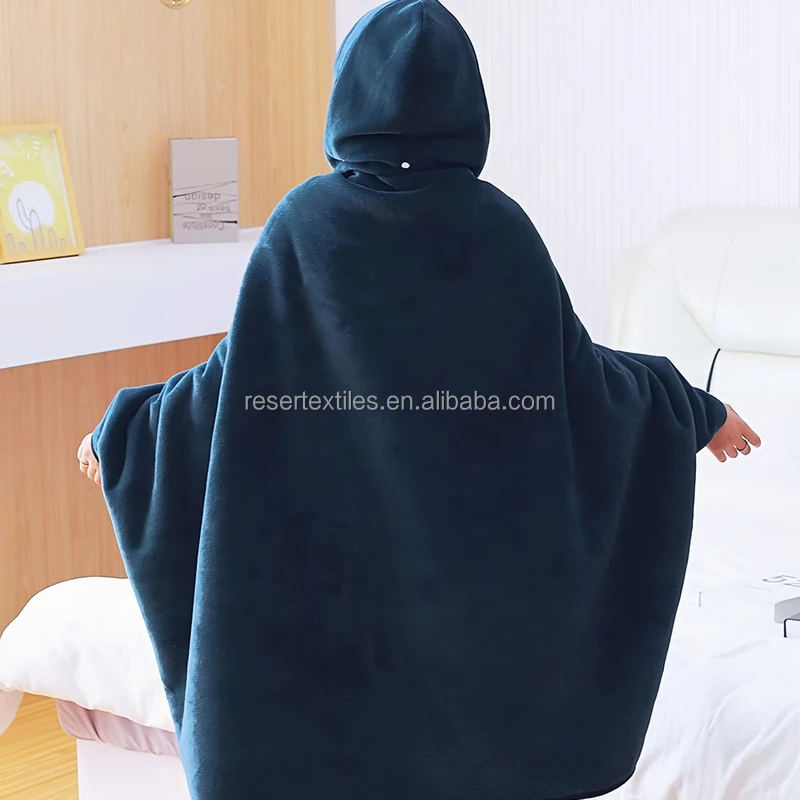 Wholesale Velvet Bath Blanket European Style Absorbent Anti-Pilling Eco-Friendly Customizable Shawl Cape Wrap Wearable Blanket