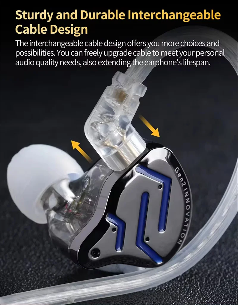KZ ZSN Pro 2 Hybrid Drive 1BA+1DD In Ear Metal Earphones HIFI Bass Headset Sport Noise Cancelling Headphones