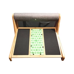 Wholesale New Design 5 Height Adjustable Foot Rest Bamboo Foot Tool with Foot Massage