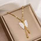 Jade Jade Female Decorative Jewelry Hetian Jade Pendant Gold Plated Butterfly Necklace