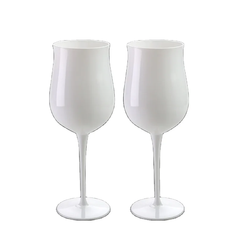 Custom Creative 400 ml Wine goblet Glasses with White Painting Wine Glass Cup Party Gift