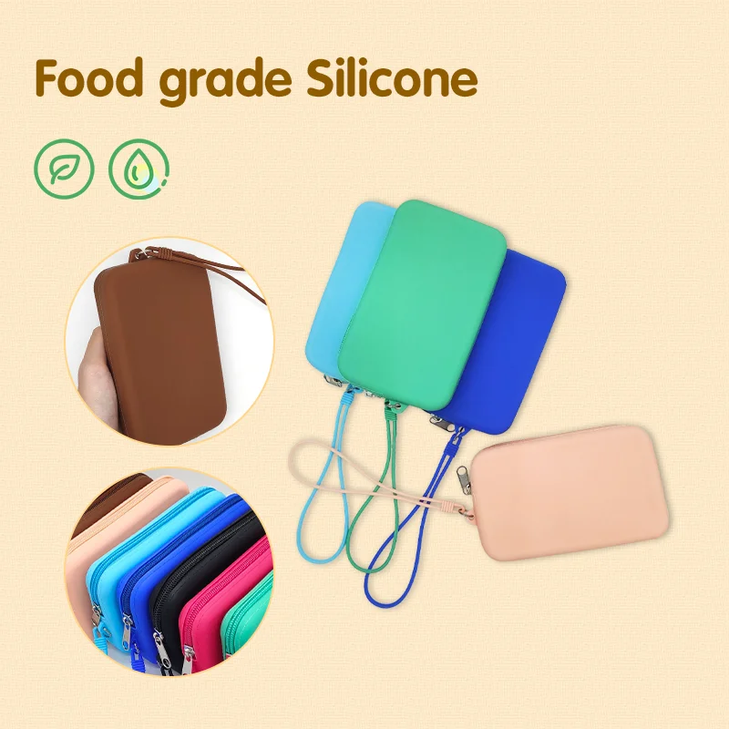 Cosmetic Bag Pouch Waterproof Silicone Zipper Make up Bags Handbag Make up Organizer Travel With Logo details