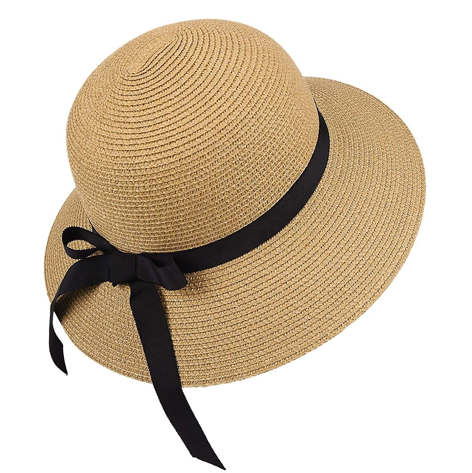 packable straw hat with chin strap