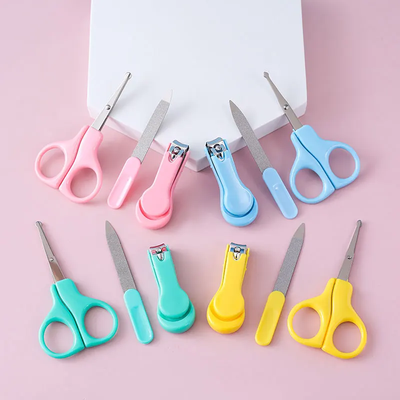 Hot Sale 3pcs Baby Grooming Kit Nail Clippers Scissors Nail File Tweezer Set
