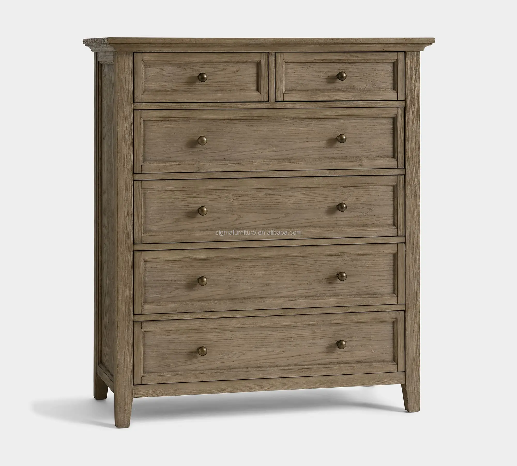 dresser set bedroom furniture oak 6-drawer tall dresser