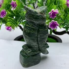 Gemstone High Quality Emeral Gemstone Hand Carved Owl Natural Crystal Carving Crafts For Sale