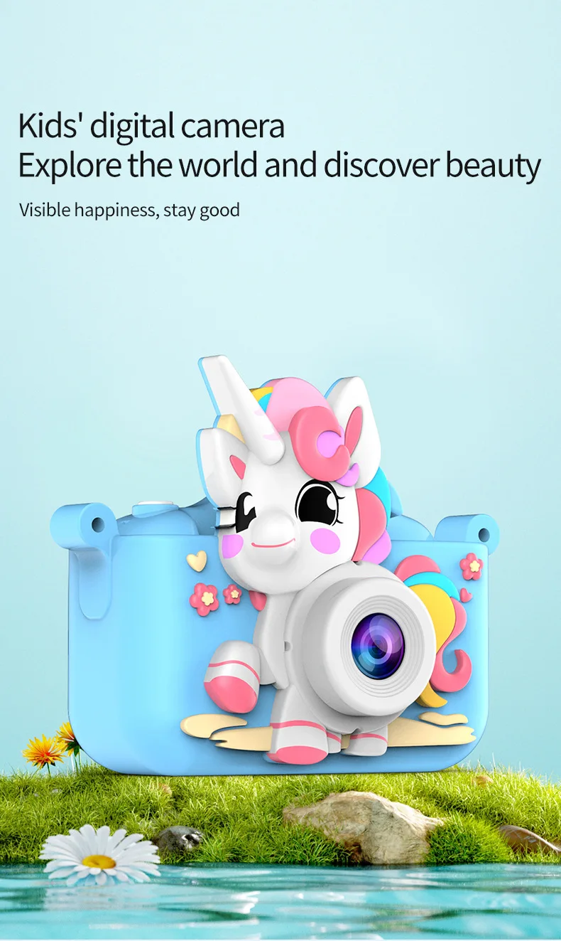 2024照片视频数码相机卡通1080P高清双相机