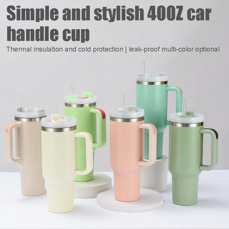 40 Oz Vacuum Insulated Tumbler Stainless Steel Iced Tea or Coffee with Lid and Straw