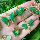 Gold Jade Jadejade Wholesale Factory Natural Agate Custom Gold Plated Green Jade Butterfly Necklace