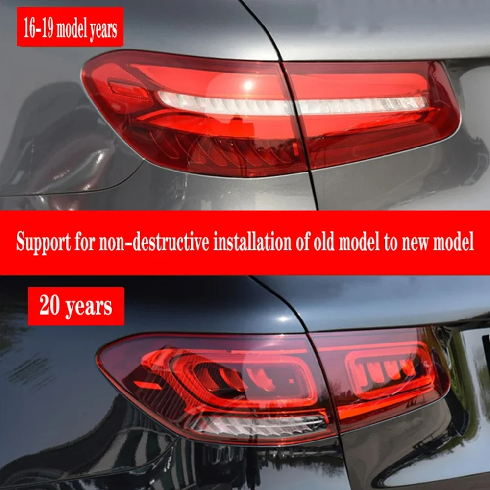 product led taillight for mercedes benz glc class w253 2016 2019 red led tail light rear lamp rear lights plug and play-8