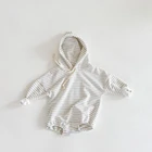 Toddler Wholesale Infant Pajamas Kids Hooded Romper Outerwear Toddler Jacket Zip Cotton Hoodie