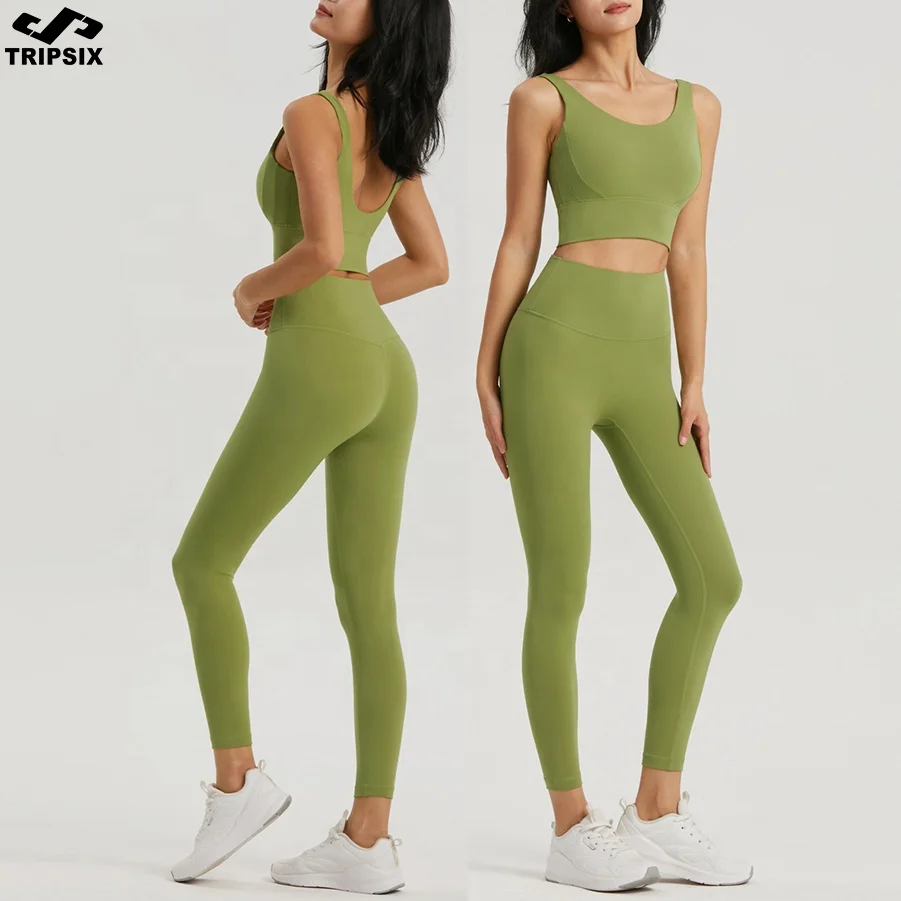 Nylon Spandex Fabric Sportswear Gym Bra Legging Yoga Set