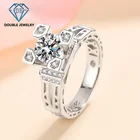 Diamond Ring Double Jewelry Factory Price 925 Silver Moissanite Diamond Ring Women MR-007