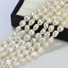 Pearl 9-10mm AAA Grade Baroque Fresh Water Genuine Natural Freshwater White Real Nugget Pearl Bead String Strand