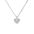 Pendant S925 Silver Stylish Personalized Chain Design Small Full Diamond Zircon Pendant Female Love Necklace