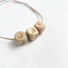 Beads Wood Natural Jewelry Making DIY Accessories 26 Letters Beads Beech Wooden Letters Beads