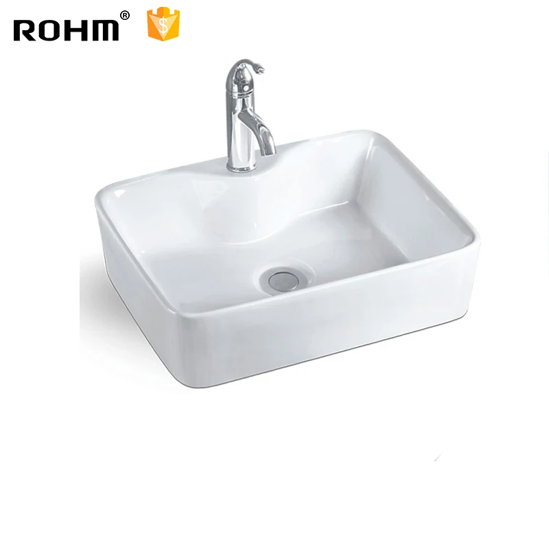 LM262 Ceramic Wash Basin Art Wash Basin Rectangular White Sanitary Ware Bathroom Sink Single Hole details