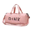 Pink Overnight Handbag Custom Logo Overnight Weekend Women Pink Duffle Bags Pink Gym Bag