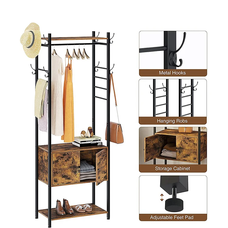 New Stand Modern Hanging Solid Wood Coat and Bag Hanger Rack