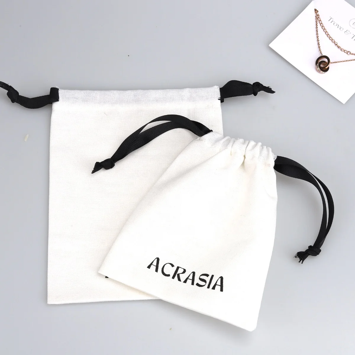 Eco-Friendly Small Cotton Linen Gift Candle Bag White Soft Packaging Drawstring Candle Pouch