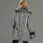 Coat Coats Belt Long Coat Women Real Silver Fox Fur Collar Long Winter Coats For Women Handmade Wool Coat